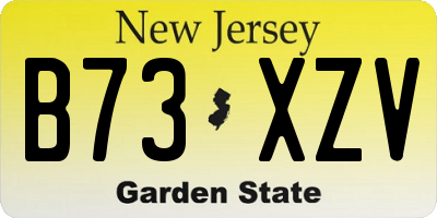 NJ license plate B73XZV