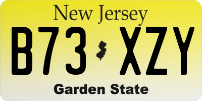 NJ license plate B73XZY