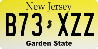NJ license plate B73XZZ