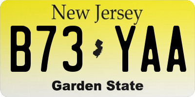 NJ license plate B73YAA