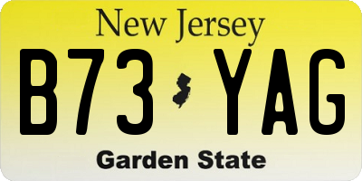 NJ license plate B73YAG