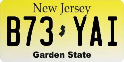 NJ license plate B73YAI