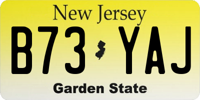 NJ license plate B73YAJ