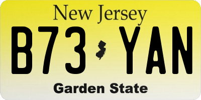 NJ license plate B73YAN