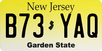 NJ license plate B73YAQ