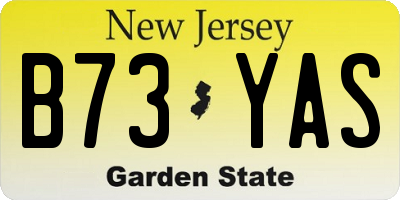 NJ license plate B73YAS
