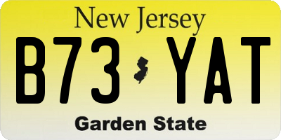 NJ license plate B73YAT