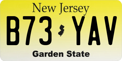 NJ license plate B73YAV