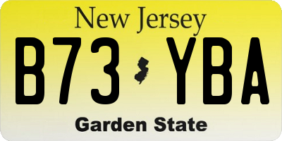 NJ license plate B73YBA
