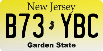 NJ license plate B73YBC