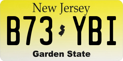 NJ license plate B73YBI