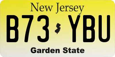 NJ license plate B73YBU