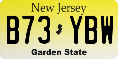 NJ license plate B73YBW