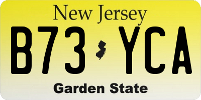 NJ license plate B73YCA
