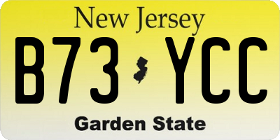 NJ license plate B73YCC