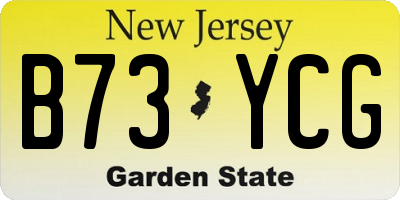 NJ license plate B73YCG