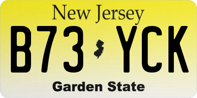 NJ license plate B73YCK