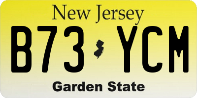 NJ license plate B73YCM