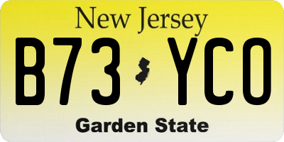 NJ license plate B73YCO