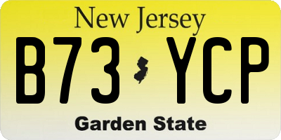 NJ license plate B73YCP