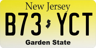 NJ license plate B73YCT