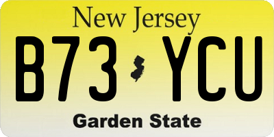NJ license plate B73YCU
