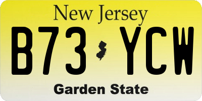 NJ license plate B73YCW