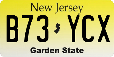 NJ license plate B73YCX