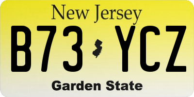 NJ license plate B73YCZ