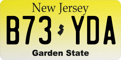 NJ license plate B73YDA