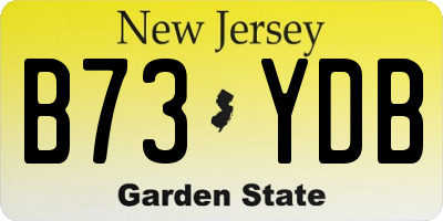 NJ license plate B73YDB