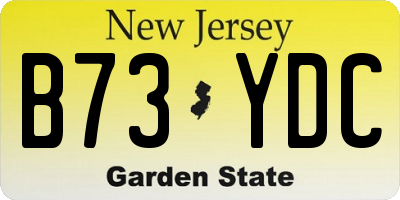 NJ license plate B73YDC