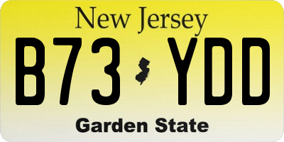 NJ license plate B73YDD