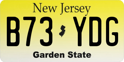 NJ license plate B73YDG