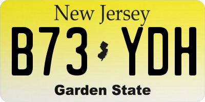NJ license plate B73YDH