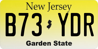 NJ license plate B73YDR