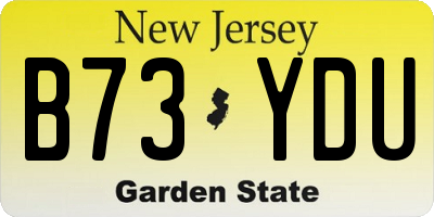 NJ license plate B73YDU