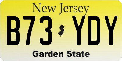 NJ license plate B73YDY
