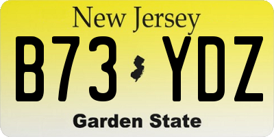 NJ license plate B73YDZ