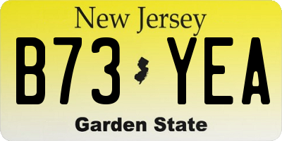 NJ license plate B73YEA