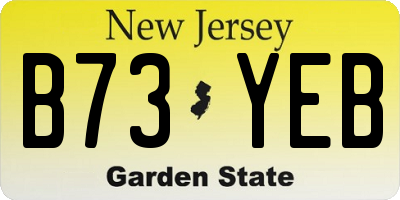 NJ license plate B73YEB