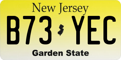 NJ license plate B73YEC