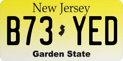 NJ license plate B73YED