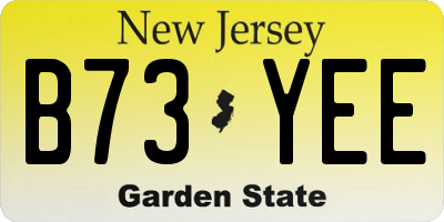 NJ license plate B73YEE