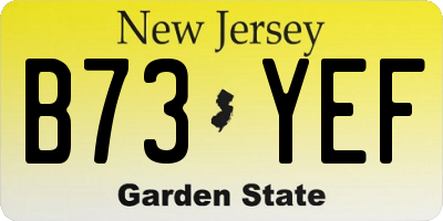 NJ license plate B73YEF