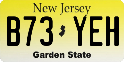 NJ license plate B73YEH