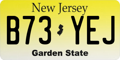 NJ license plate B73YEJ