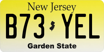 NJ license plate B73YEL
