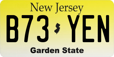 NJ license plate B73YEN