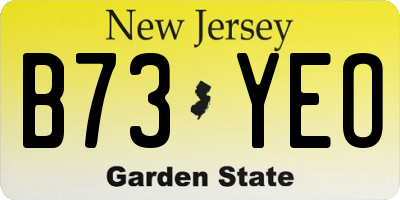 NJ license plate B73YEO